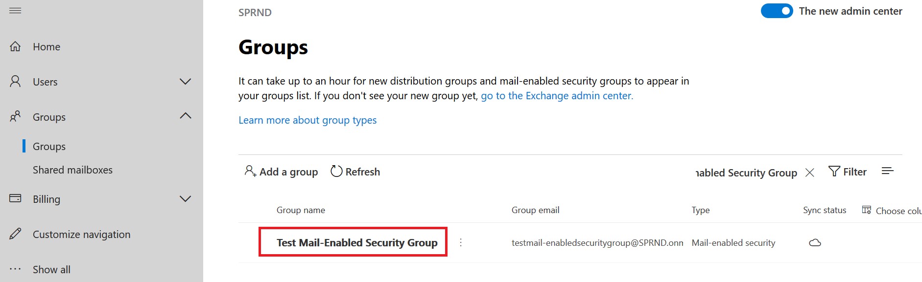 Mail-enabled security group in SharePoint Online