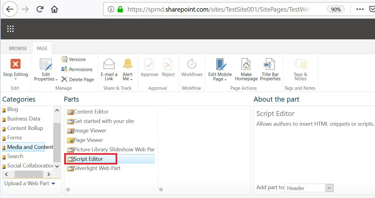 Script editor web part is available in SharePoint Online 