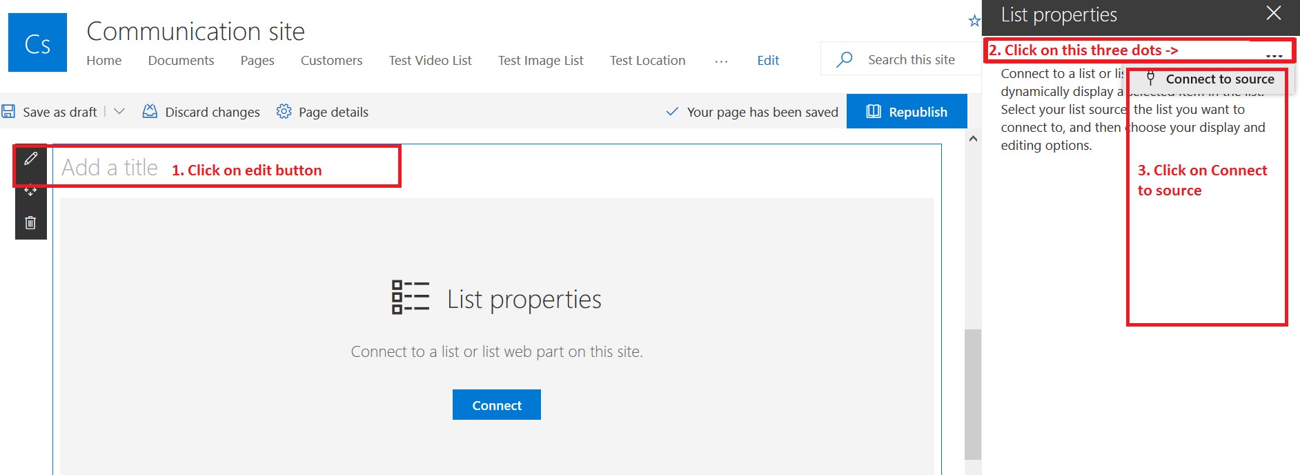 Connect to source in list view web part - SharePoint Online