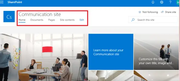 Local navigation in SharePoint means - navigation in modern SharePoint Online