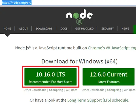 Node js download - download for Windows (x64)