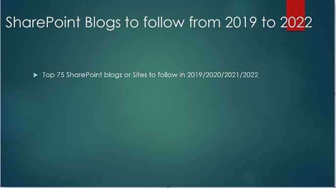 Top 75 SharePoint blogs or Sites to follow in from 2019 to 2022