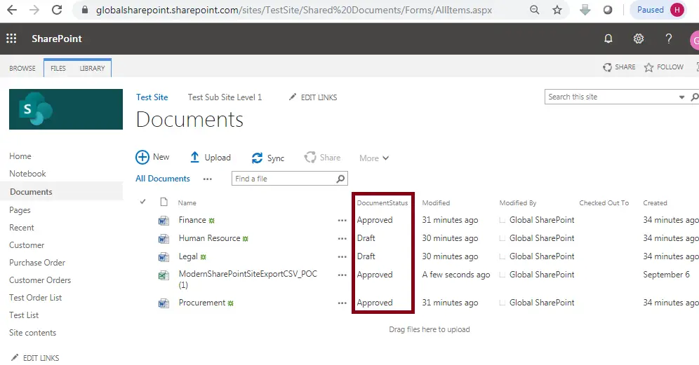 SharePoint update document library metadata - SharePoint Online