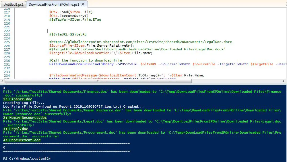 Download files from SharePoint using PowerShell