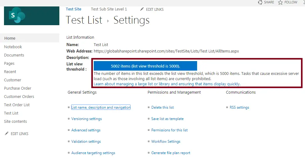 List view threshold error(5000 items issue) in SharePoint