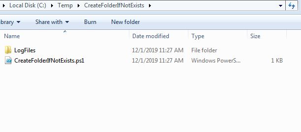 Using PowerShell create a folder if not exists demo