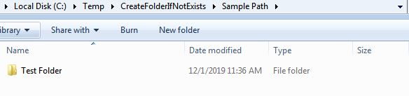 Using PowerShell create a folder if not exists example
