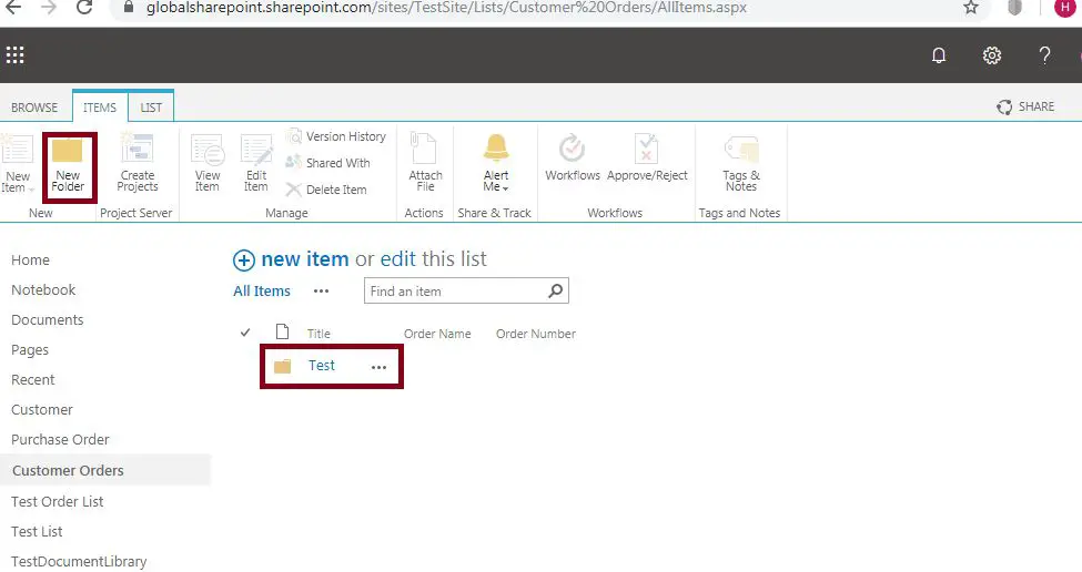 How to create folder in SharePoint List demo