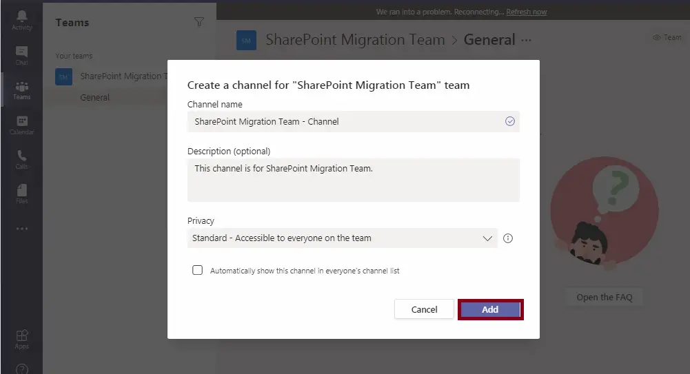 Microsoft Teams-Channel-SharePoint Integration