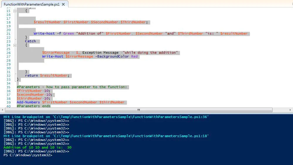 Powershell Function With Multiple Parameters And Return Value