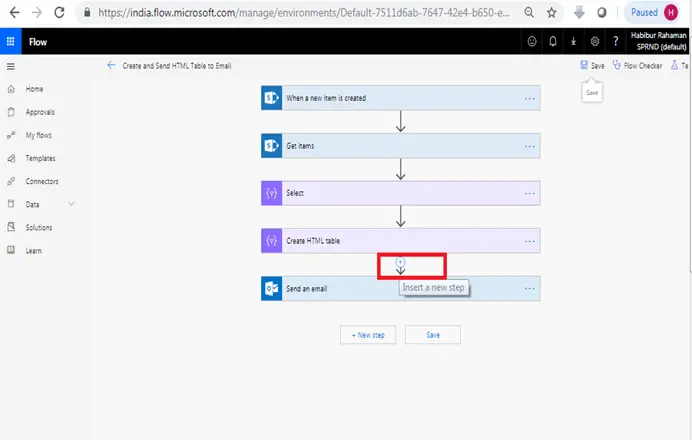 Format HTML table in outlook using Microsoft flow power automate