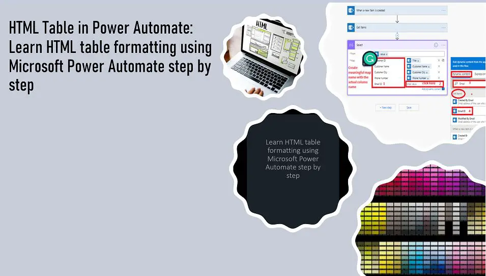 HTML Table in Power Automate - Learn HTML table formatting using Microsoft Power Automate step by step