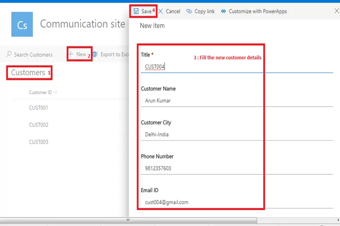 Send an email office 365 outlook configuration in Microsoft flow power automate - add item in SharePoint List