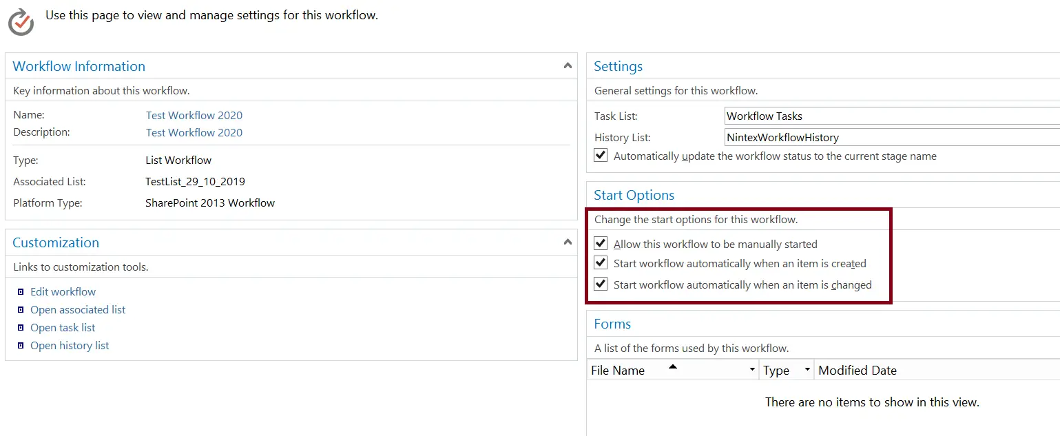 SharePoint designer workflow start options - settings