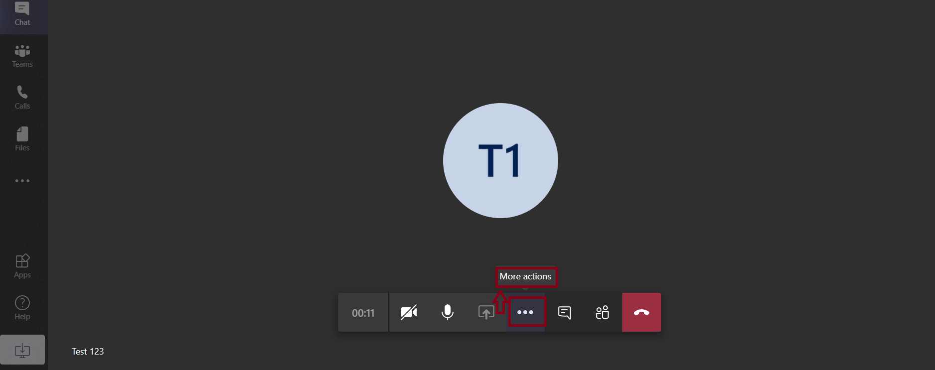 More Actions in Microsoft Teams Meeting
