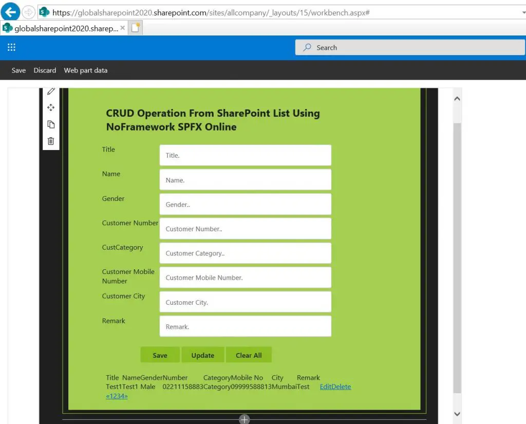 sharepoint-online-crud-operations-using-spfx-no-javascript-framework