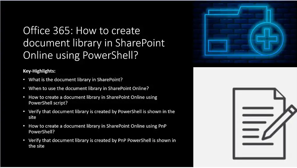 How to create document library in SharePoint Online using PowerShell Office 365