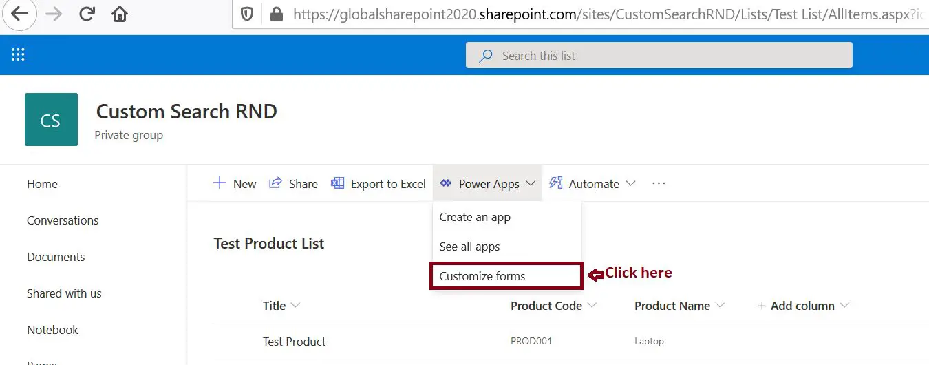 Customize SharePoint list form using PowerApps