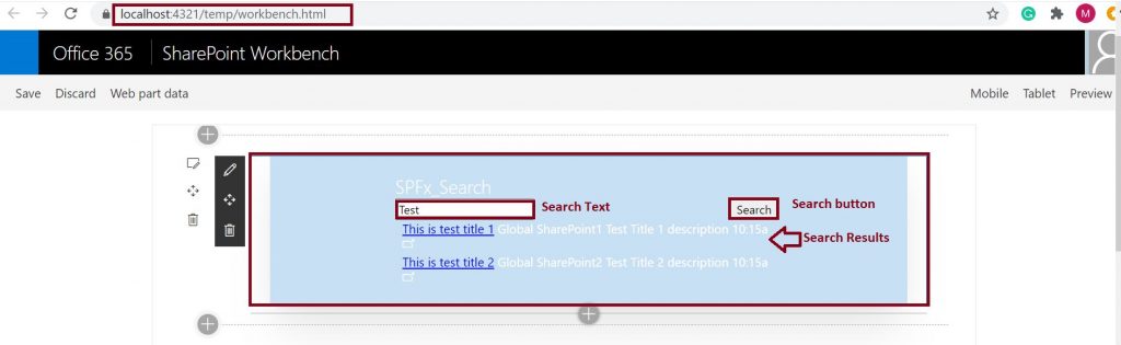 Develop custom search web part using PnP JS and SPFx, Search result web part with mockup data
