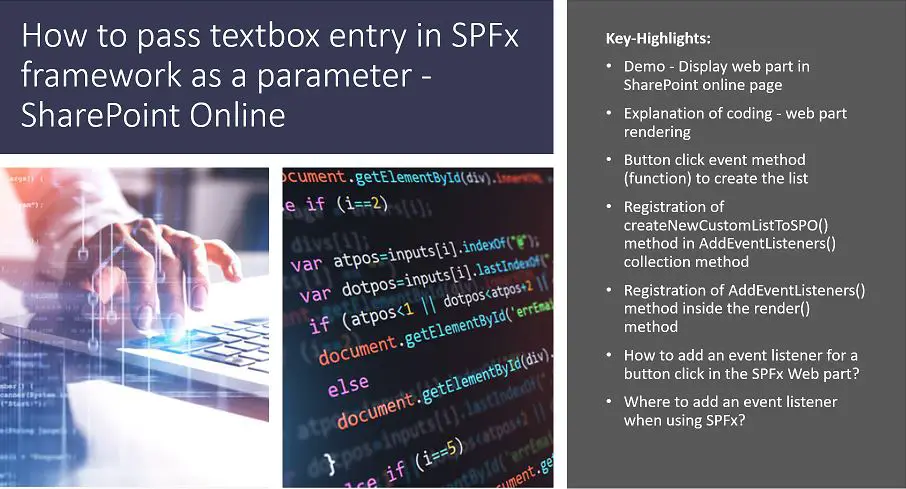 How to pass textbox entry in SPFx framework as a parameter - SharePoint Online