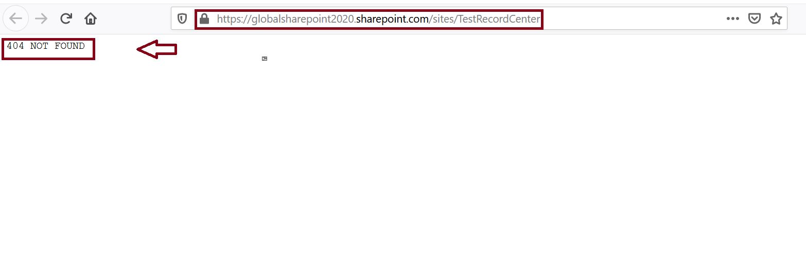 404 not found error in SharePoint Online site
