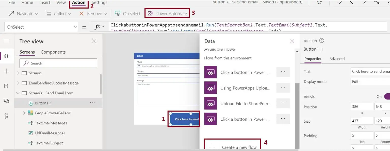 PowerApps send email from button click - Global SharePoint Diary