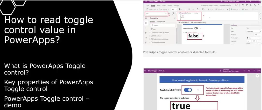 Read PowerApps toggle control value - demo
