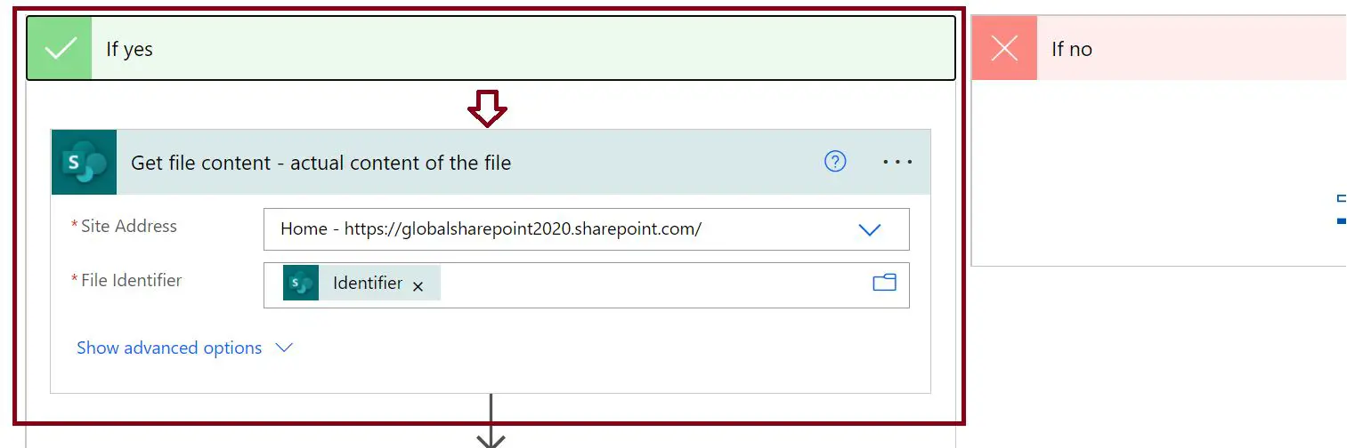 Get File Content Action in Power Automate inside the for each loop