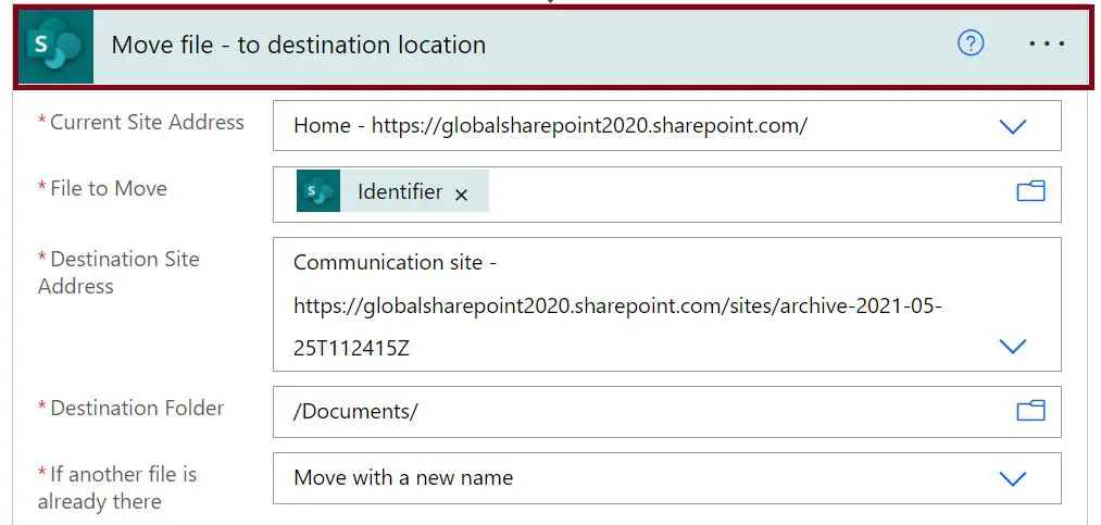 Move file to another site in SharePoint using Power Automate - Scheduled Cloud Flow