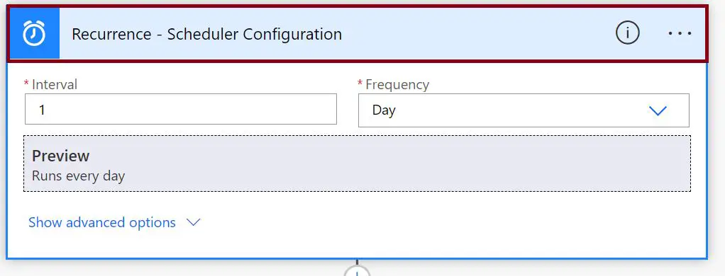 Recurrence or scheduler configuration in Power Automate