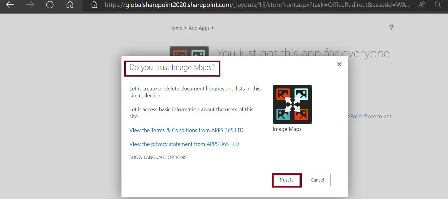Do you trust Image Maps App in SharePoint Online Site