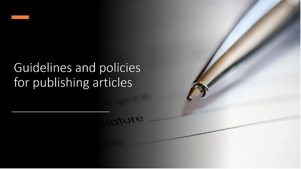Guidelines and policies for publishing articles