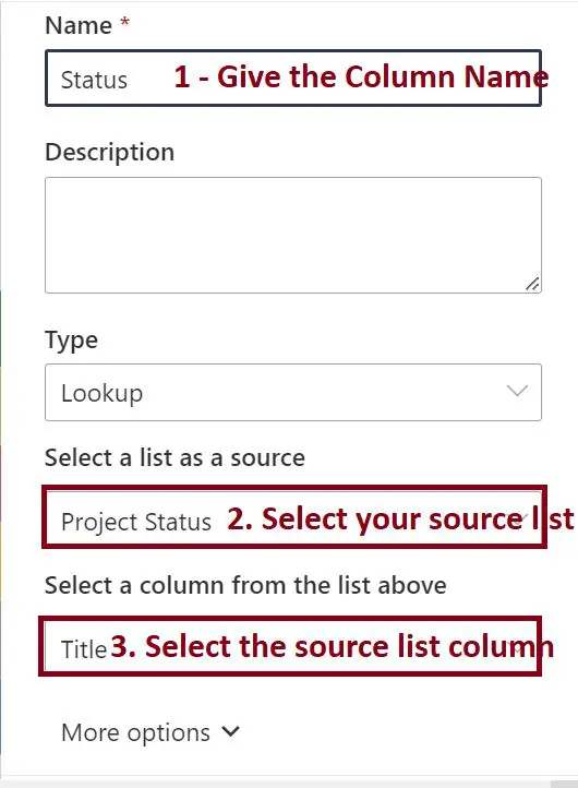Steps to create lookup column in SharePoint Online list
