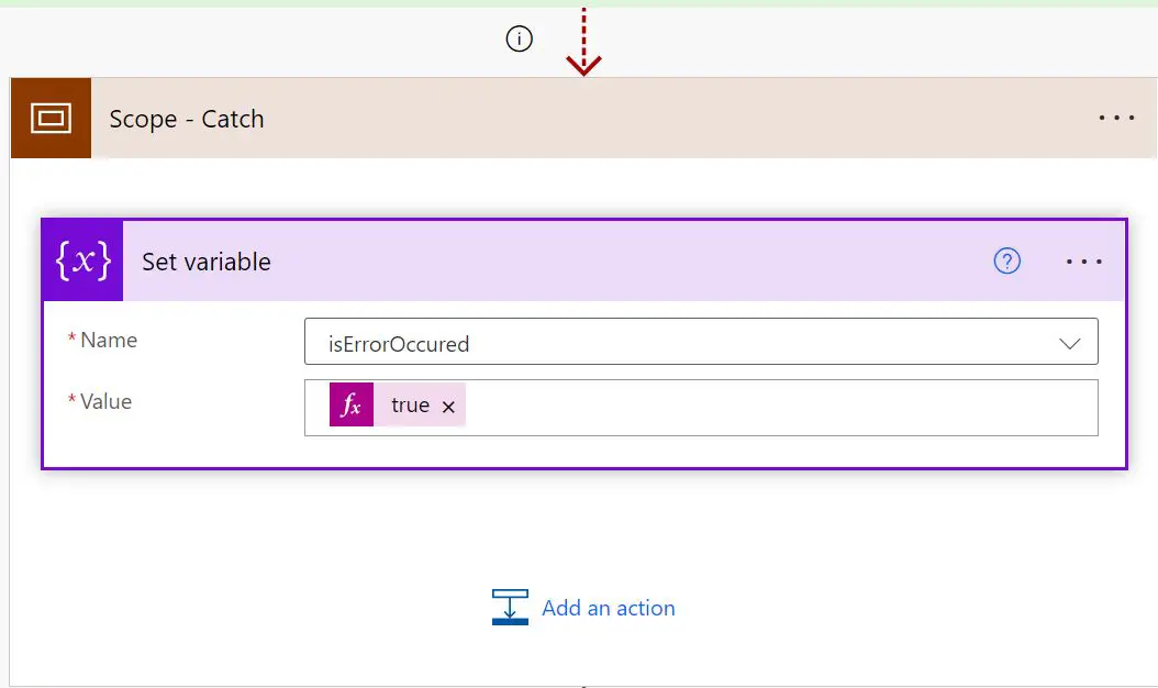 Configure Run After settings, scope try failed timed out in Power Automate - Catch Scope