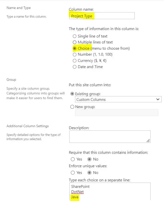Update in site column choice values delete conditional formula in SharePoint Online