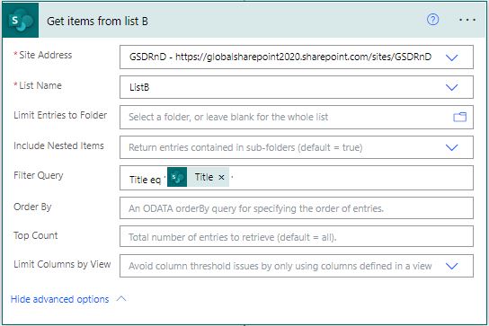Get Items from SharePoint list with filter query