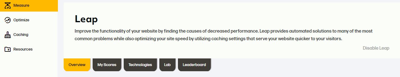 Leap for site speed optimization
