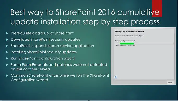 Best way to SharePoint 2016 cumulative update installation step by step process
