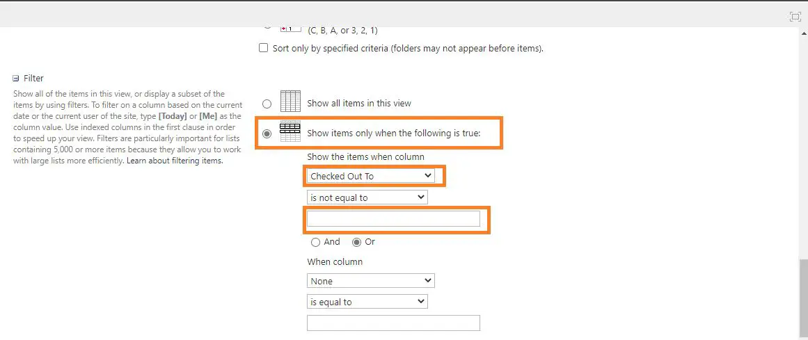 Filter Checked Out files in SharePoint Online view