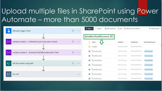 Upload multiple files in SharePoint using Power Automate – more than 5000 documents