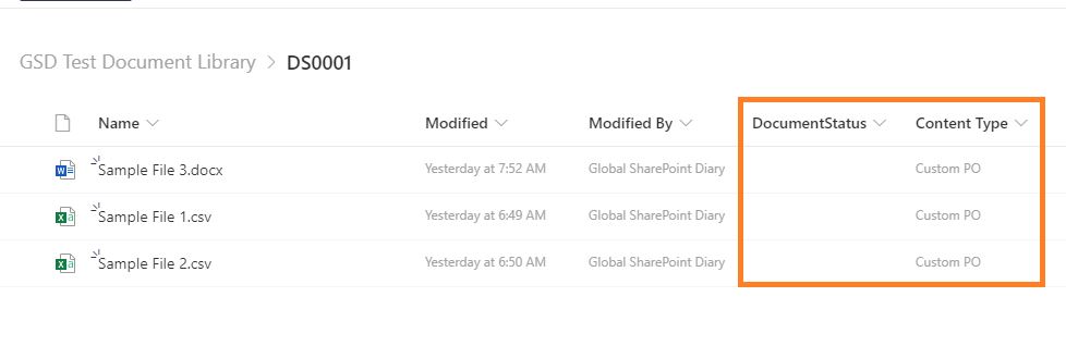 Content type filter in SharePoint Online document library