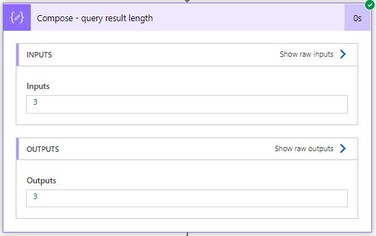Find query result length from Send an HTTP request to SharePoint Get Items query